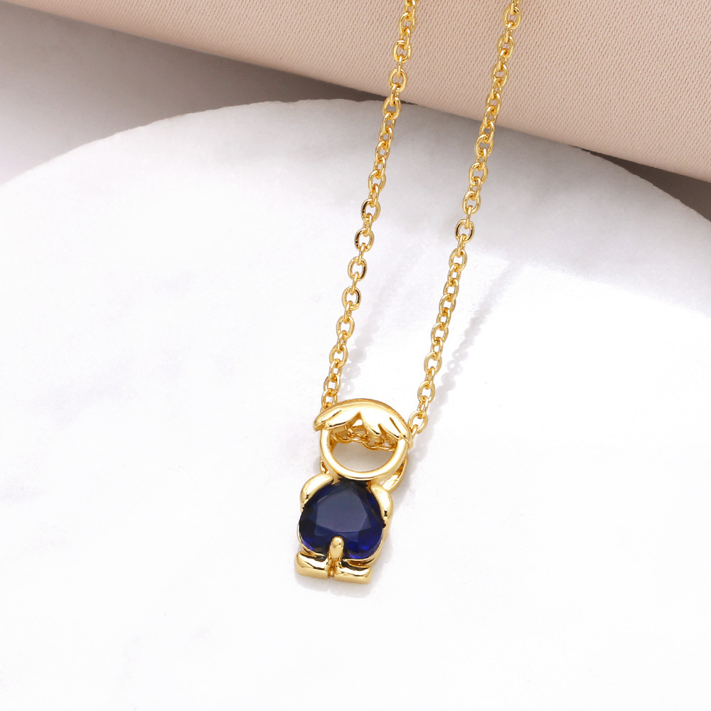 Hanging pendant necklace with hearts