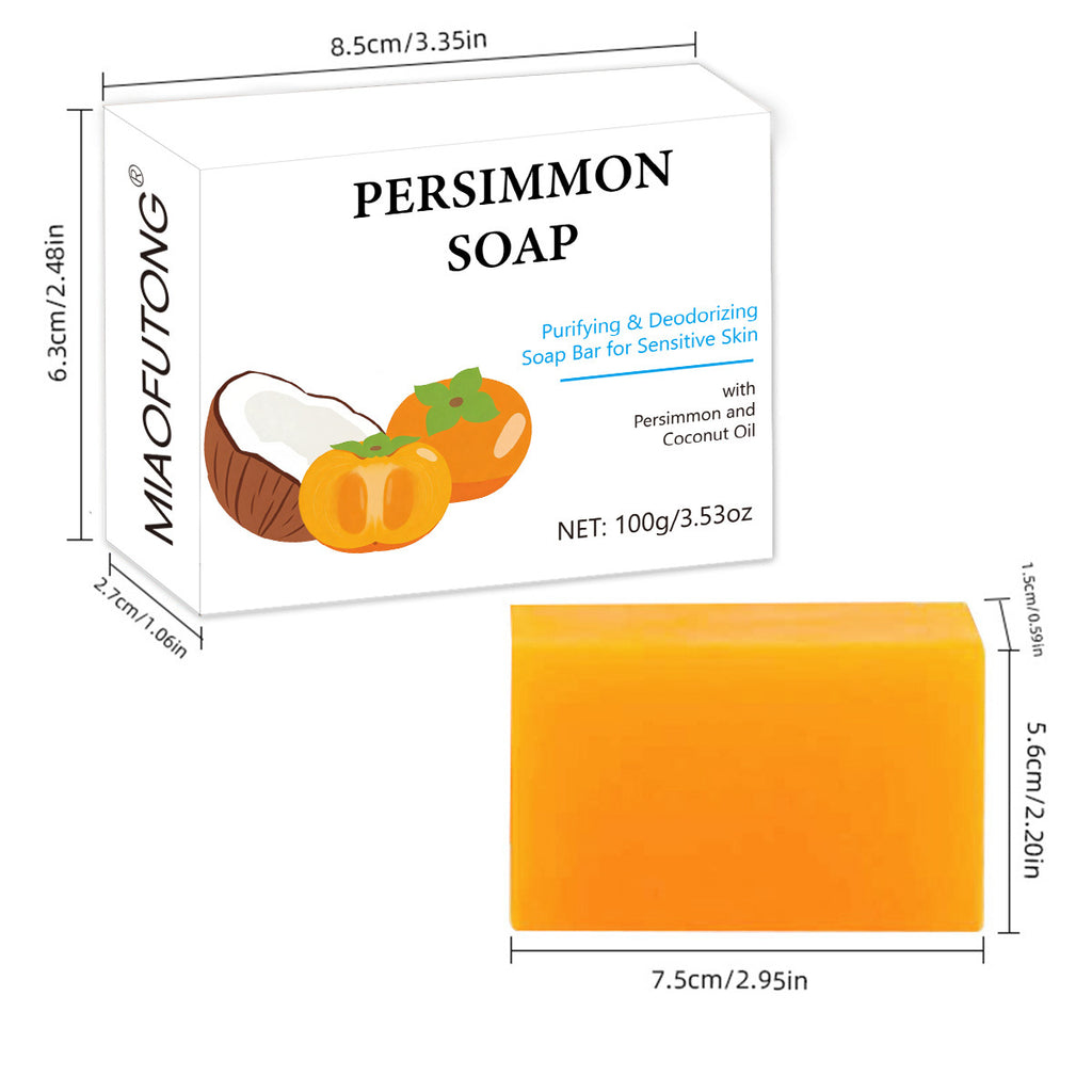 Persimmon Extract Deodorizing Moisturizing Handmade Body Soap teemdrop