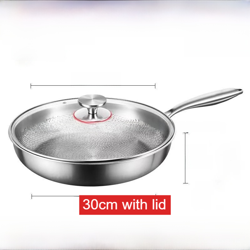 Titanium Hammered 304 Stainless Steel Non-Stick Frying Pan teemdrop