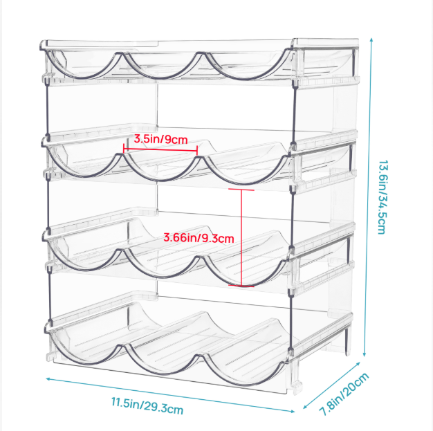 Refrigerator Drink Holder Stackable Organizer Rack