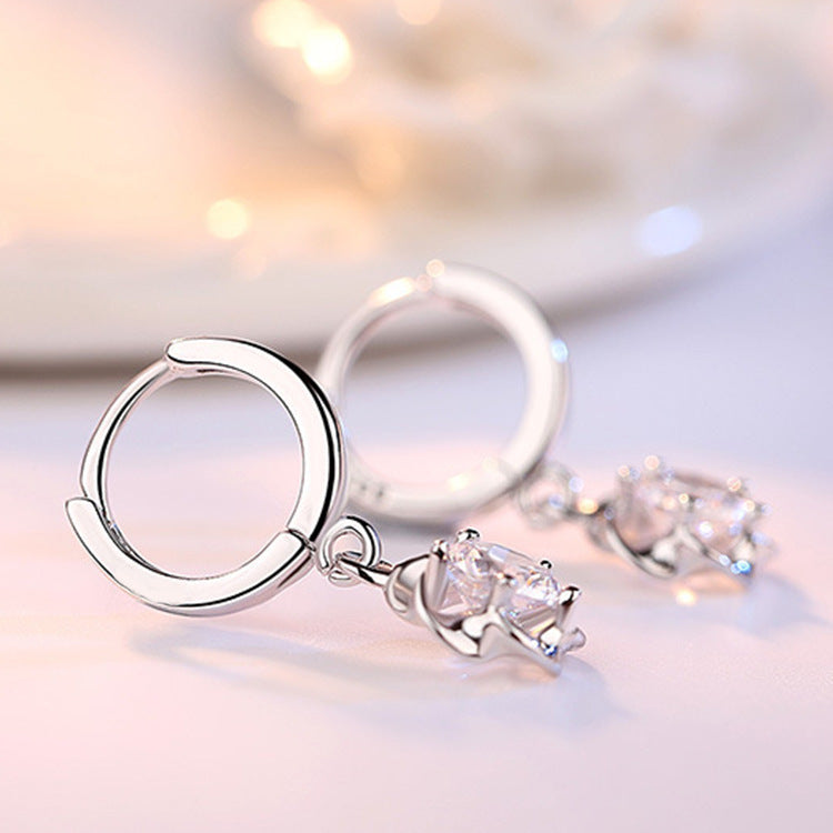 Elegant Zircon Plum Blossom Drop Earrings
