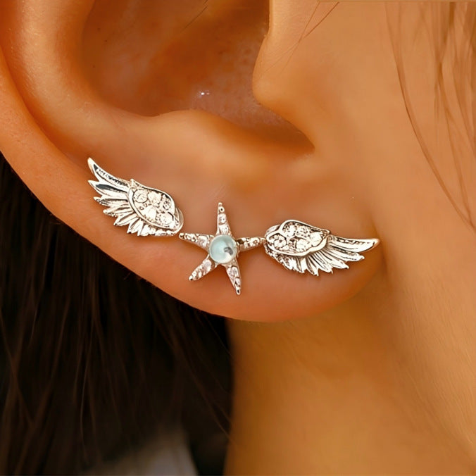 Angel Wing Design Zircon Cartilage Ear Studs