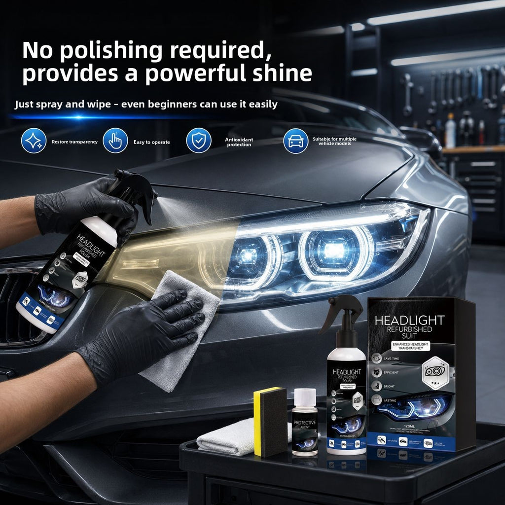 Car Headlight Restoration Kit Anti-Yellowing Cleaning Brightening Protective Coating Agent
