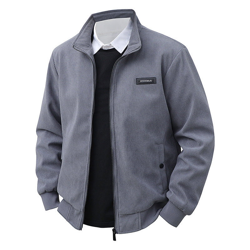 Stand Collar Long Sleeve Shirt Jacket