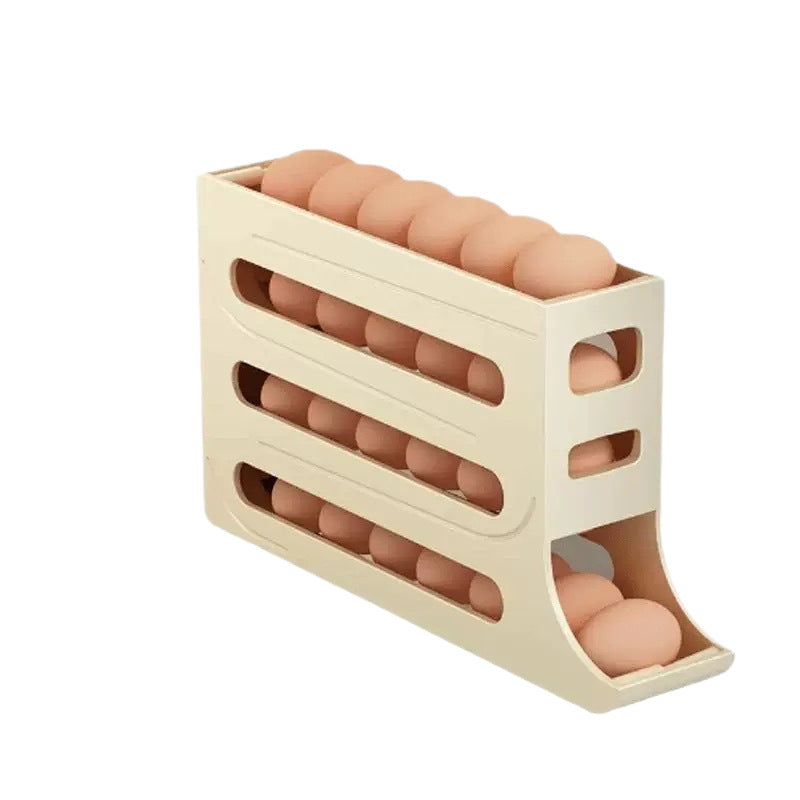 Automatic Gravity-Fed Egg Storage Rack
