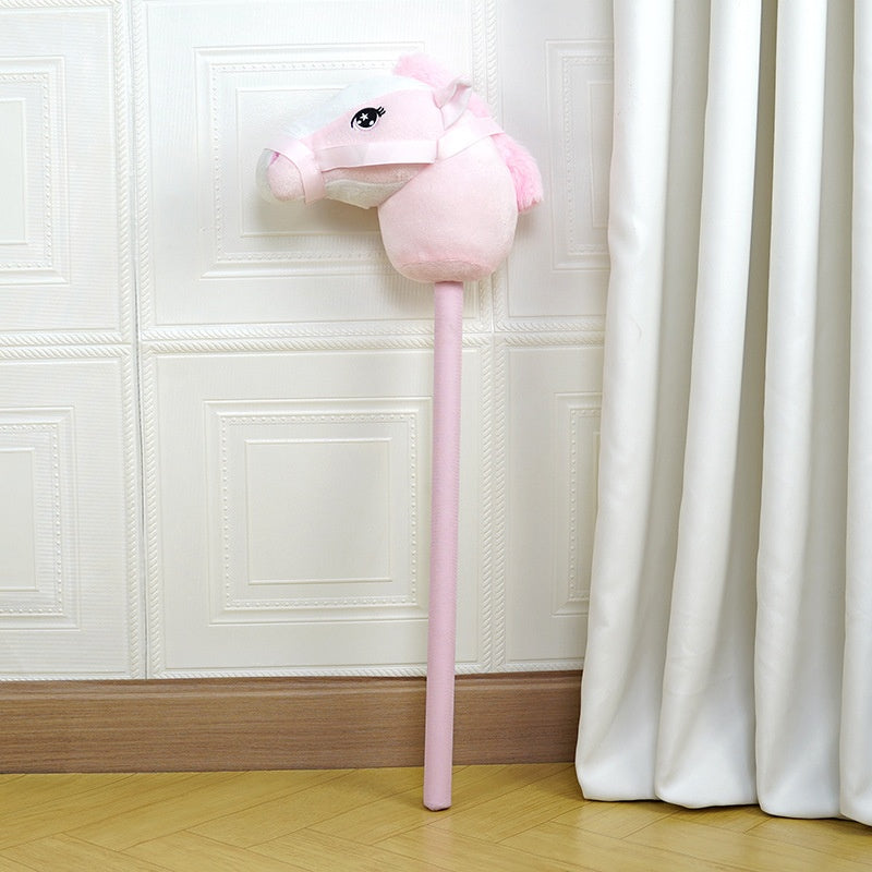 Unicorn Horse Head Stick Plush Toy