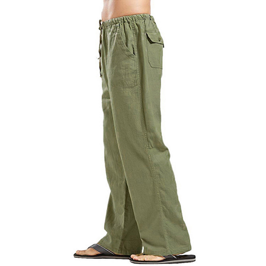 Linen Casual Pants Men's Cotton and Linen Casual Trousers