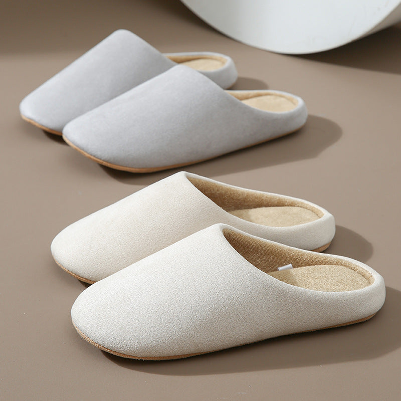 Unisex Soft Plush Indoor House Slippers Anti-Slip Fabric Closed Toe Home Footwear teemdrop