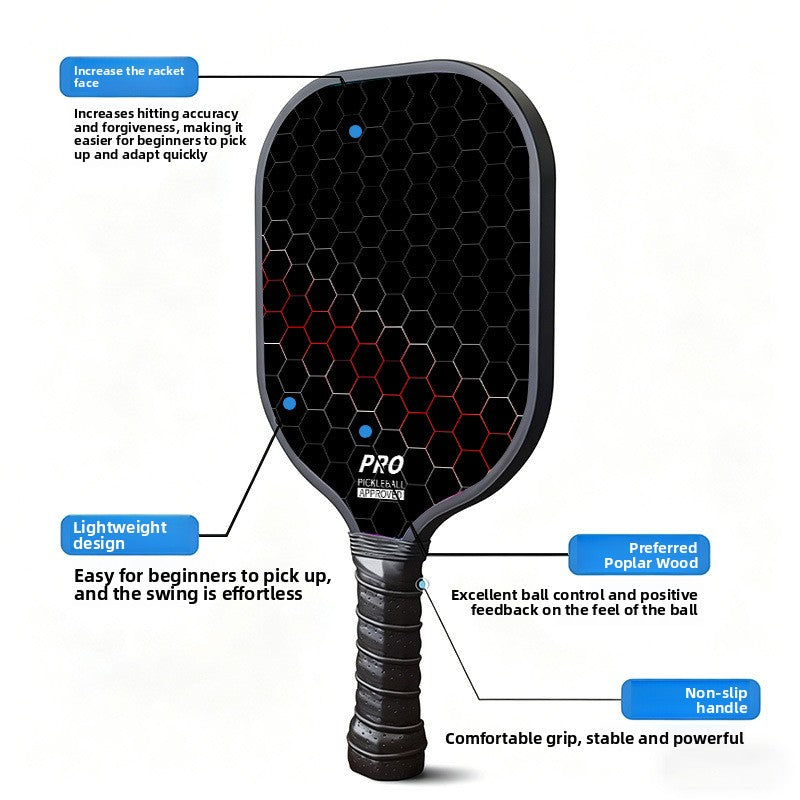 Poplar Wood Pickleball Racket Set
