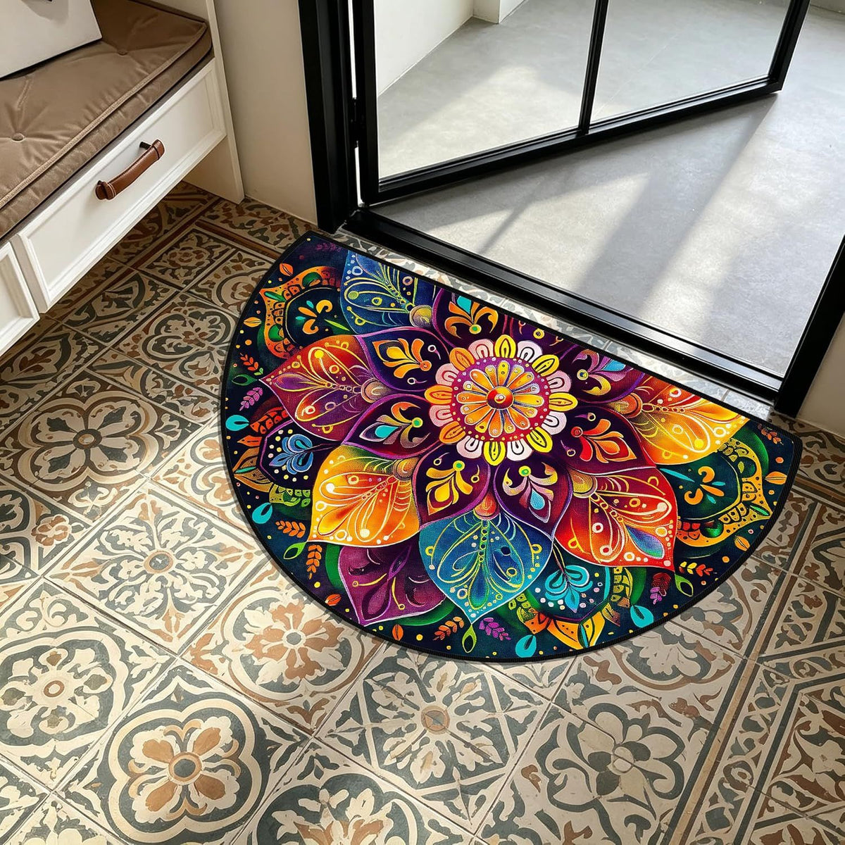 3D Vision Semi-Circular Floor Mat