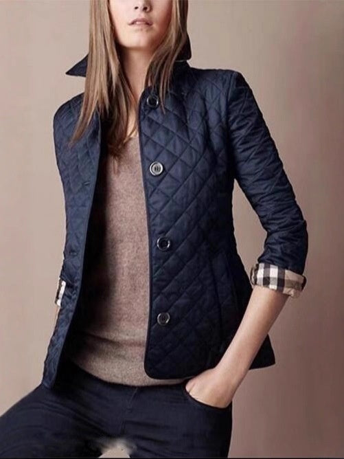 Elegant Lapel Slim Fit Thick Warm Cotton Coat teemdrop