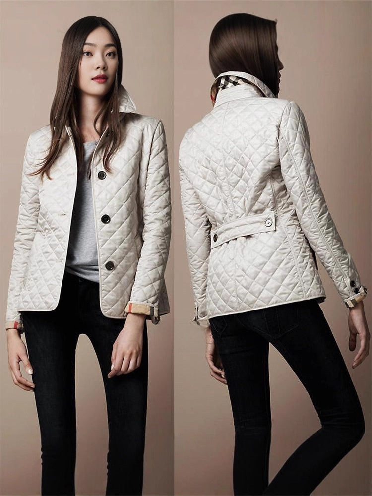 Elegant Lapel Slim Fit Thick Warm Cotton Coat teemdrop