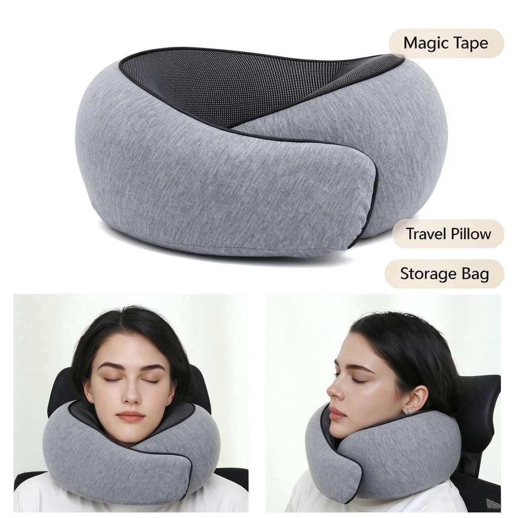 Memory Foam U-Shaped Travel Pillow teemdrop
