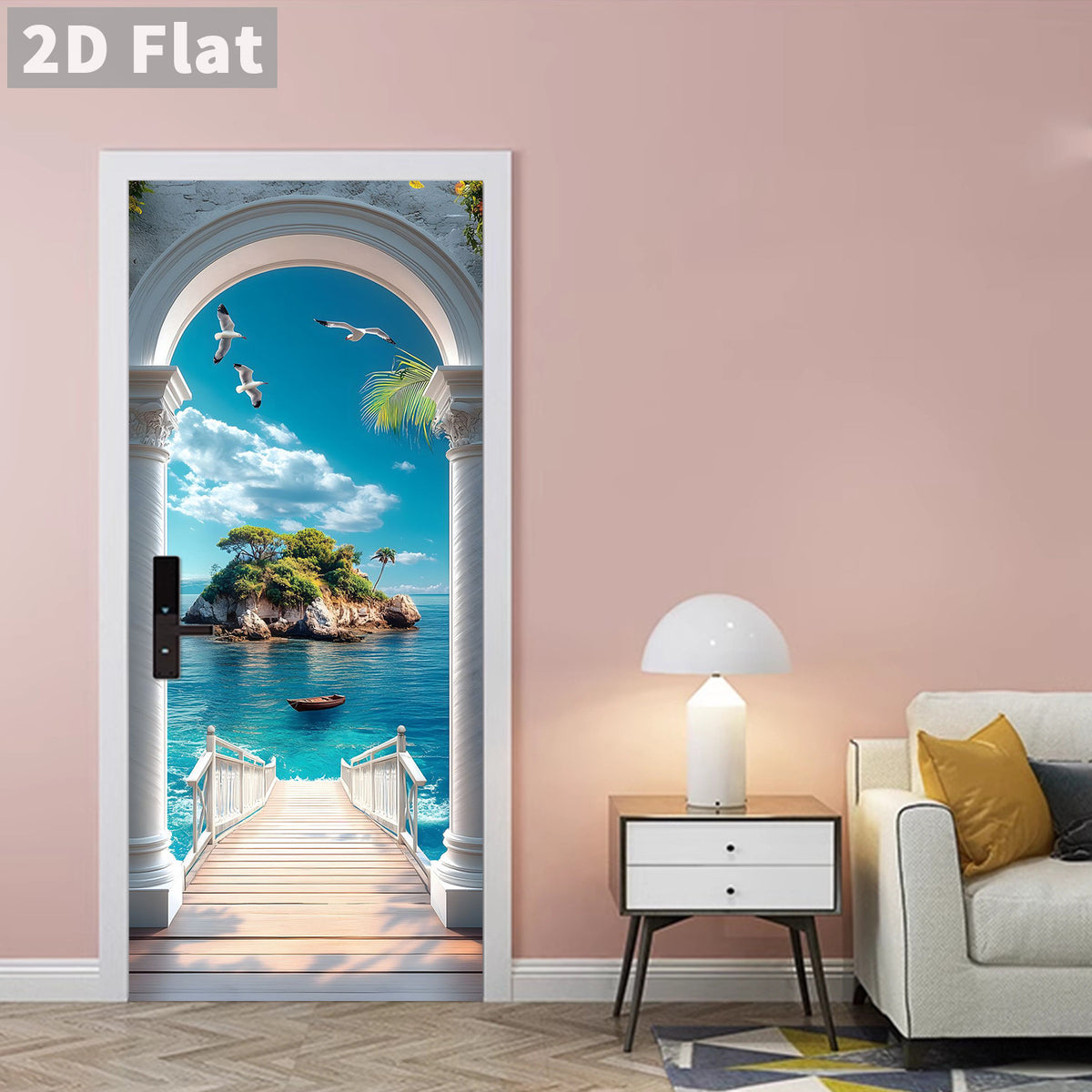 Creative Wooden Door Refurbished Door Stickers Wall Stickers teemdrop