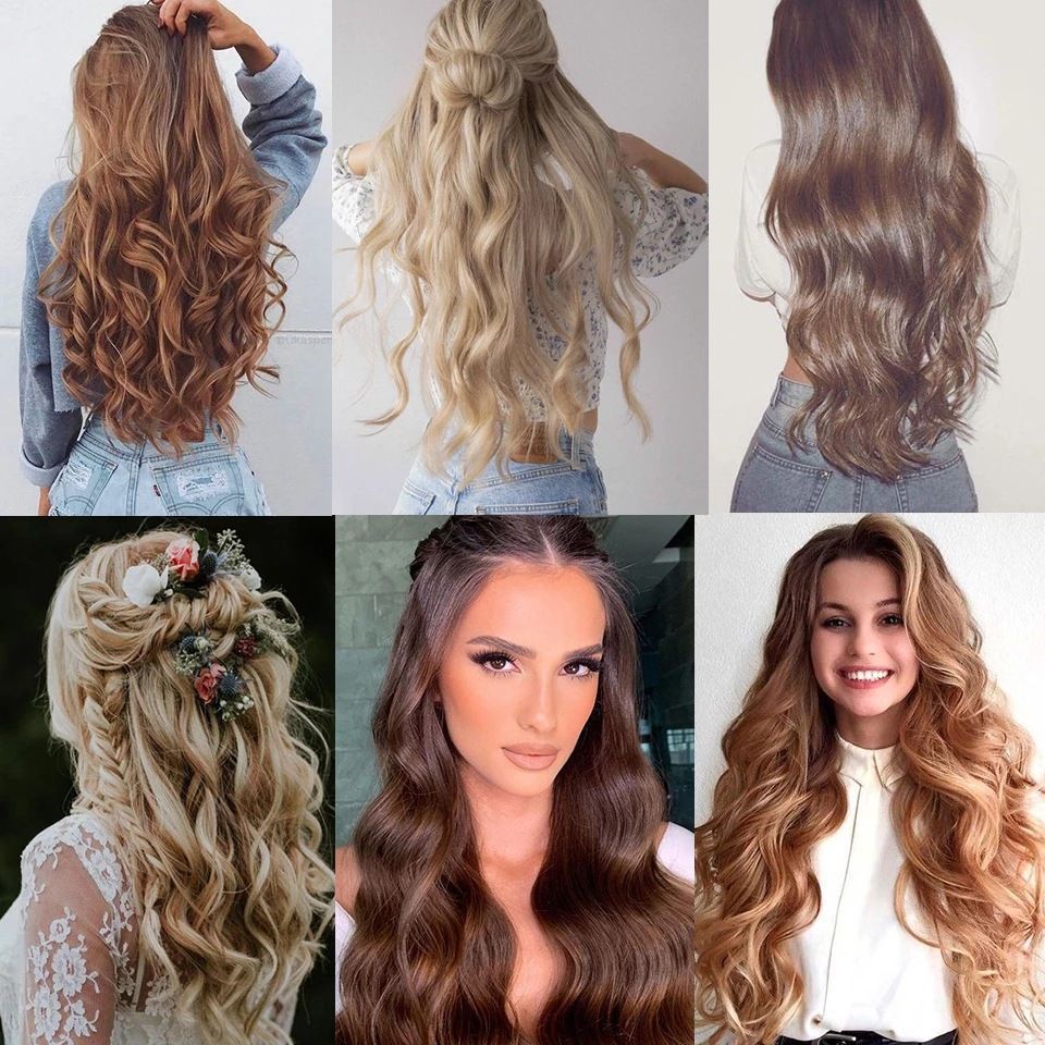 One-Piece Five-Clip Long Curly Synthetic Hairpiece Extension