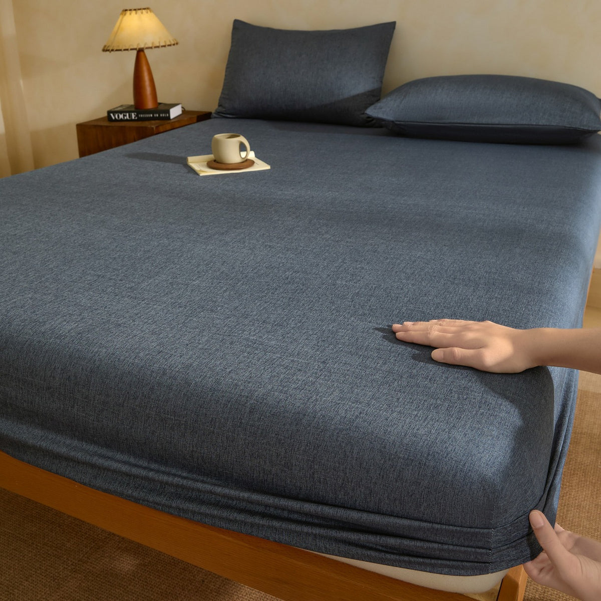 Bamboo Charcoal Fiber Fitted Sheet Set