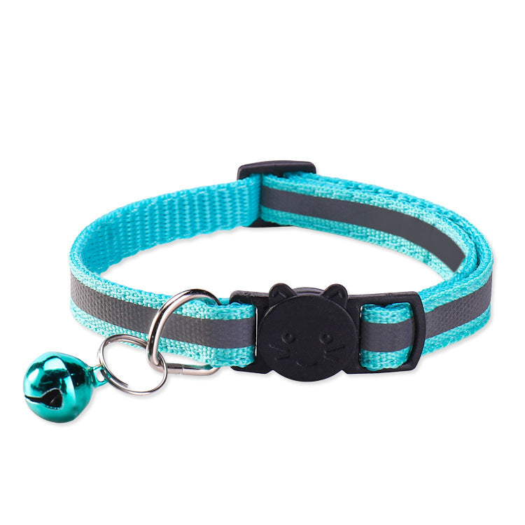 Adjustable Reflective Cat Collar with Safety Release and Bell teemdrop