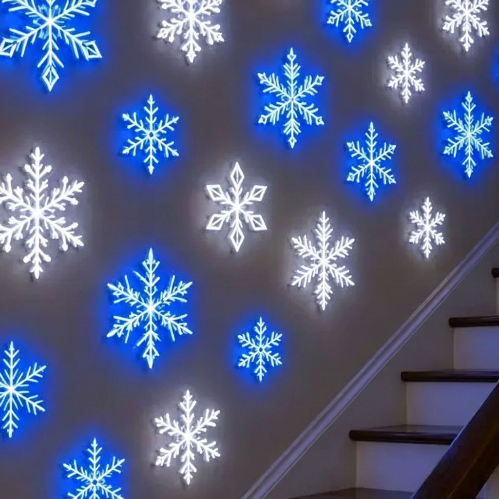 12PCS LED Snowflake Wall Lights Set teemdrop