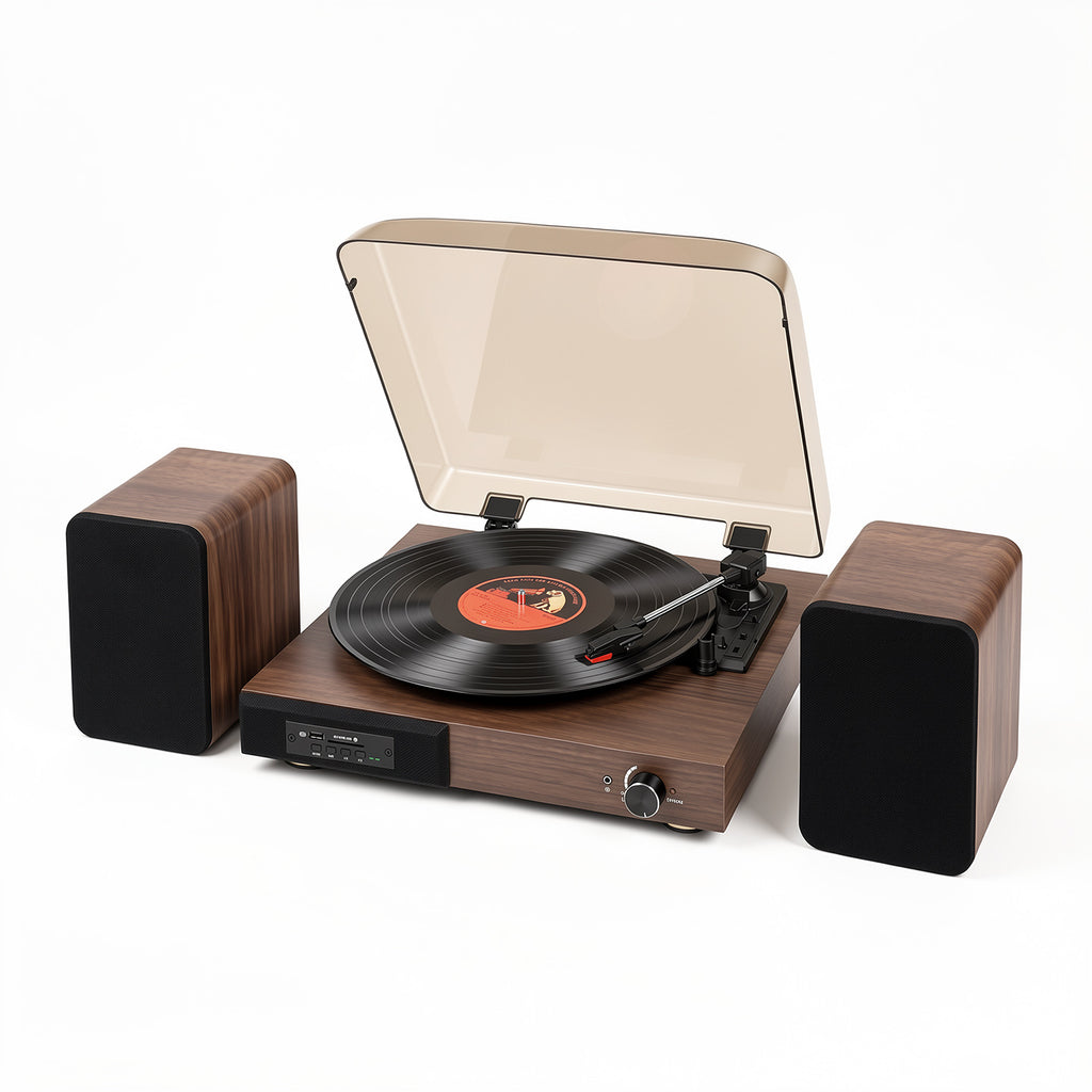 Retro Wooden Vinyl Record Player teemdrop