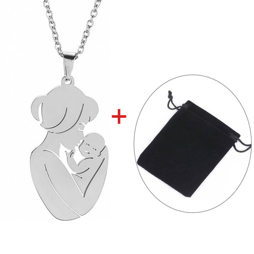 Mother and Baby Pendant Necklace