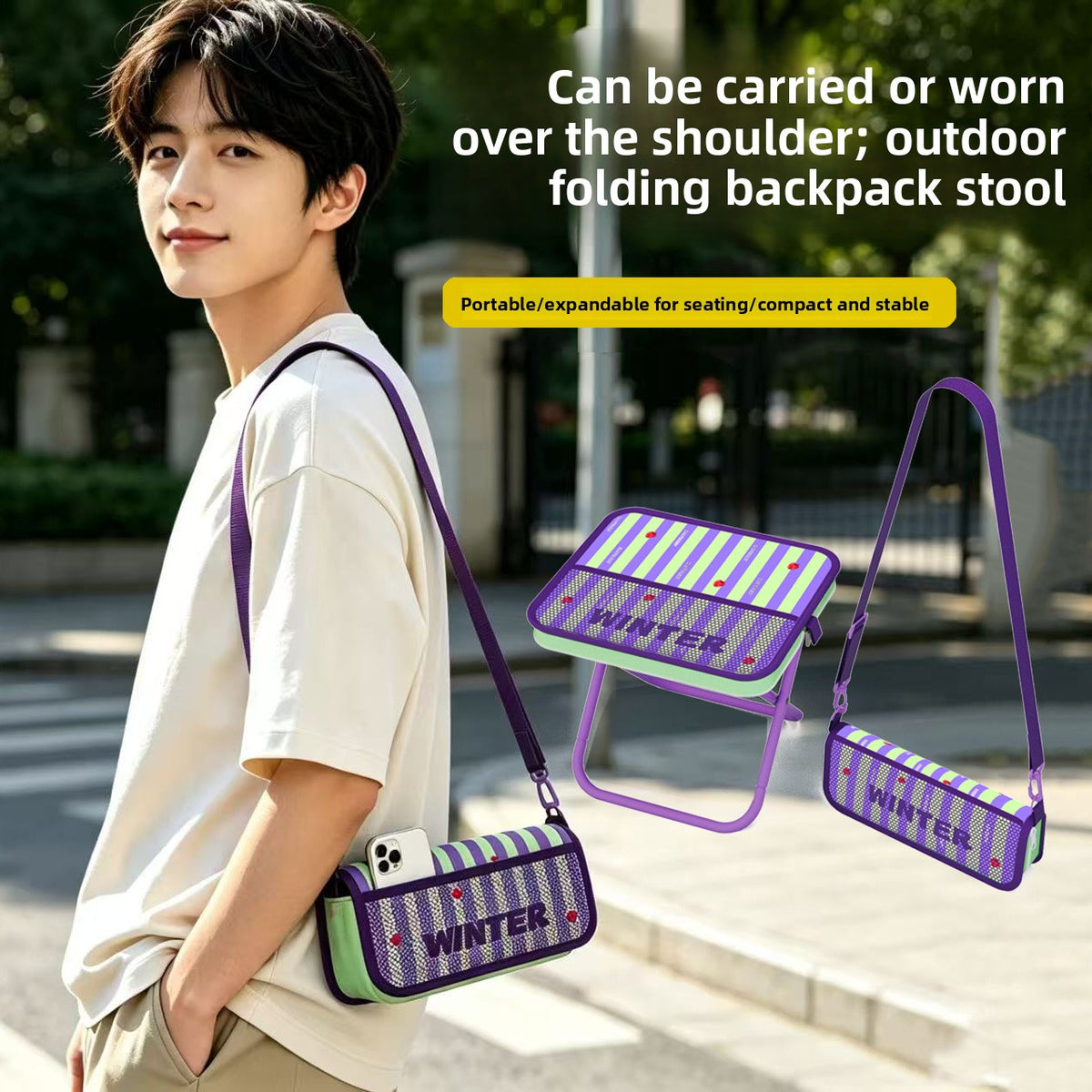 Portable Pencil Case Foldable Stool teemdrop
