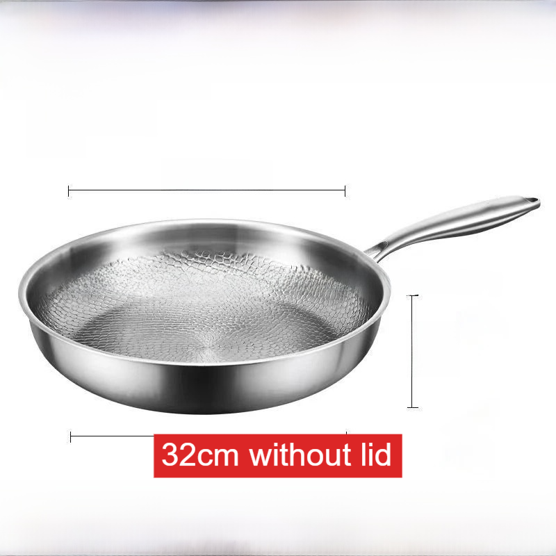 Titanium Hammered 304 Stainless Steel Non-Stick Frying Pan teemdrop