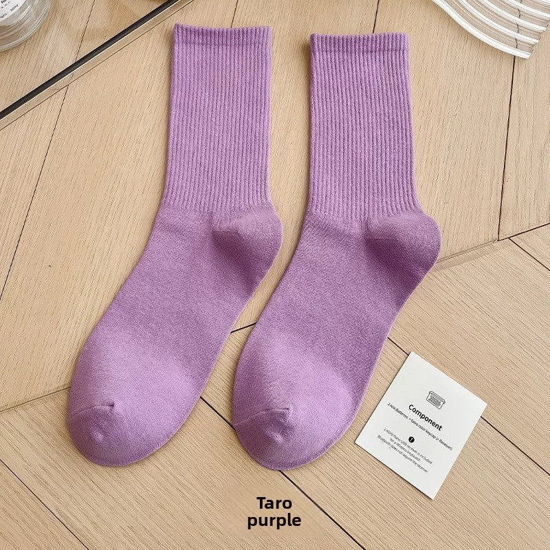 Unisex Combed Cotton Mid-Calf Socks teemdrop