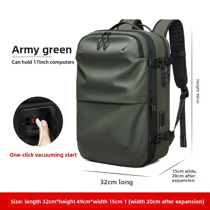Men's Large Capacity Water-Resistant Vacuum Compression Travel Backpack
