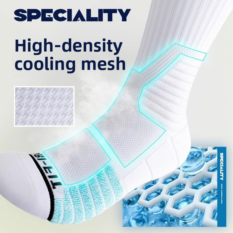 Men's High Tube Towel Sole Athletic Training Socks teemdrop