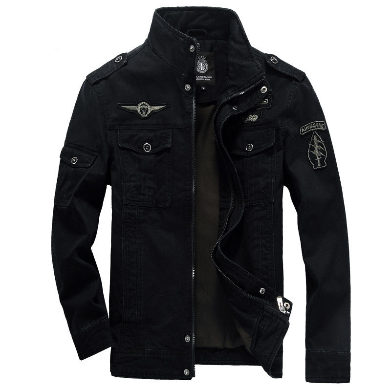 Men's Tactical Cotton Jacket Casual Solid Outdoor Work Jacket Large Size teemdrop