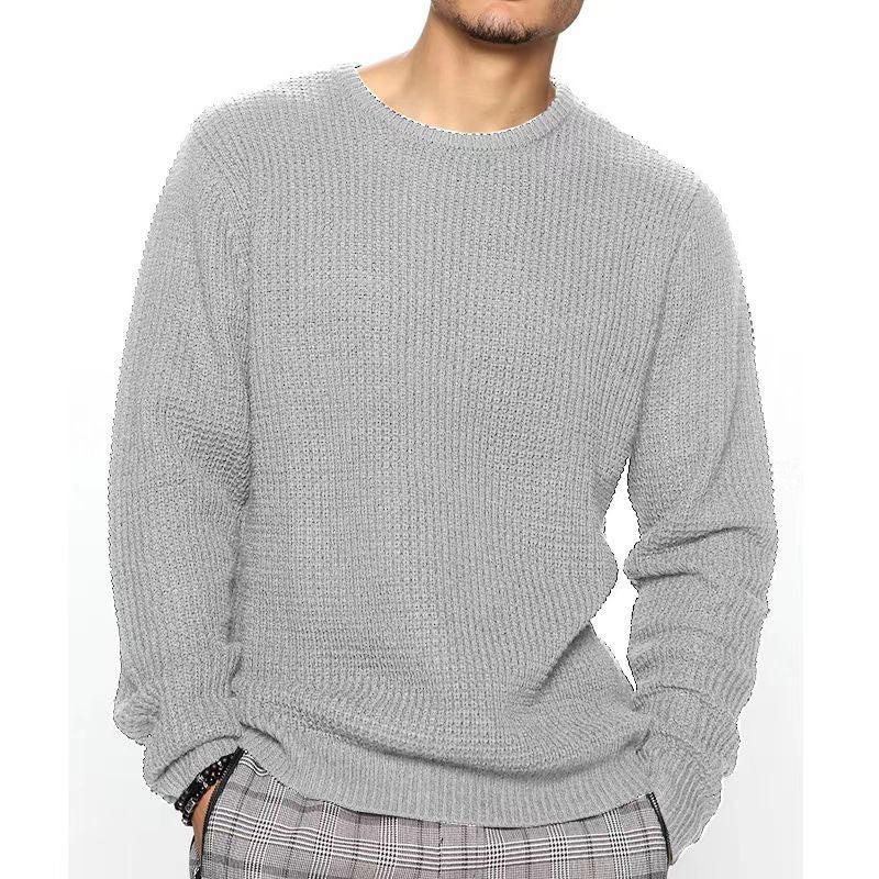 Sweater Long-Sleeved Round Neck Casual Men's Loose Pullover Knitwear teemdrop
