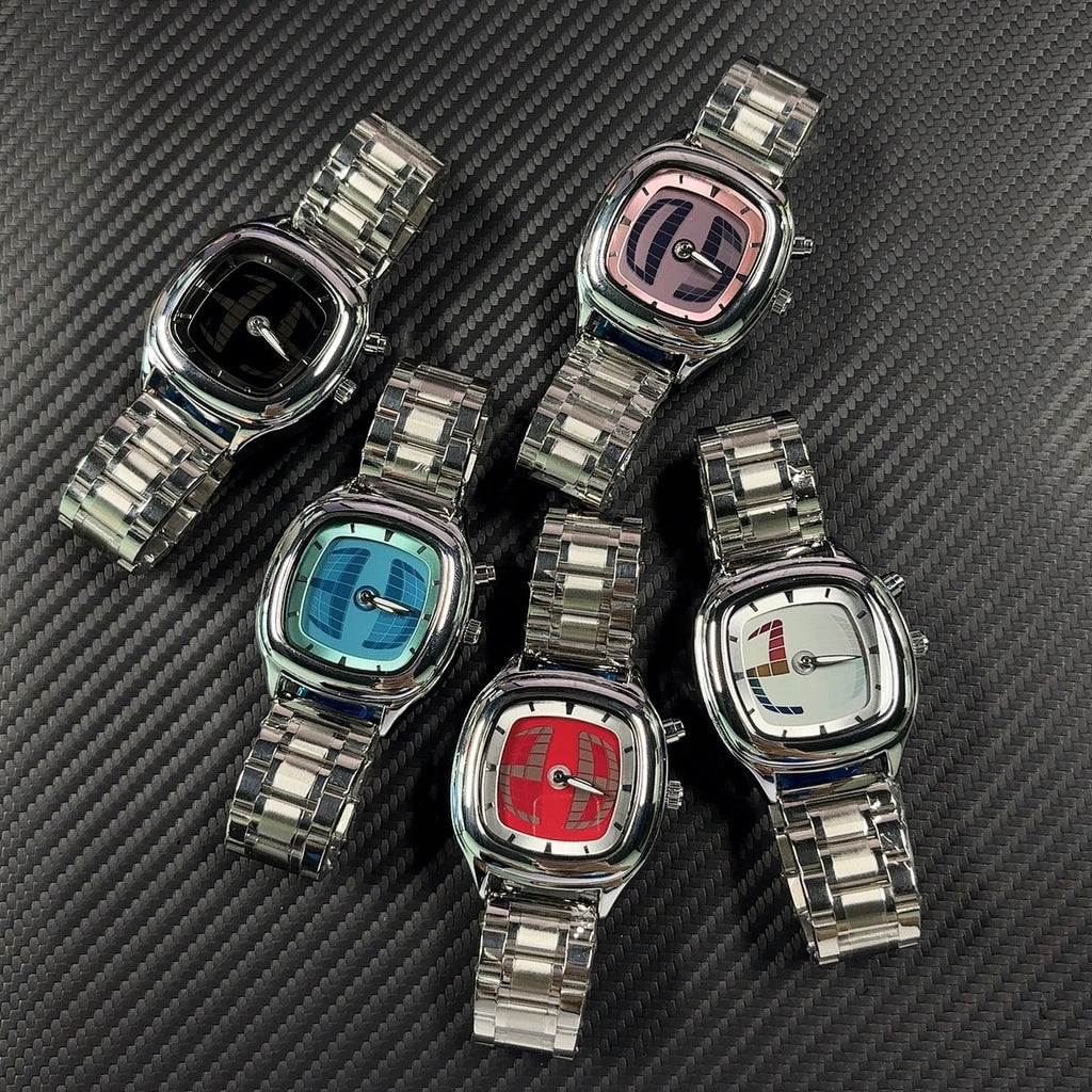 Retro Fashion Square Digital Second Display Quartz Wristwatch