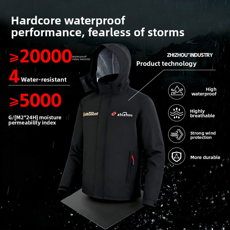 Special raincoat for delivery riders, rainproof and detachable design teemdrop