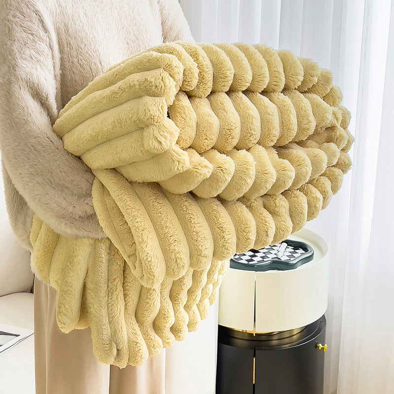 High-quality rabbit fur blanket