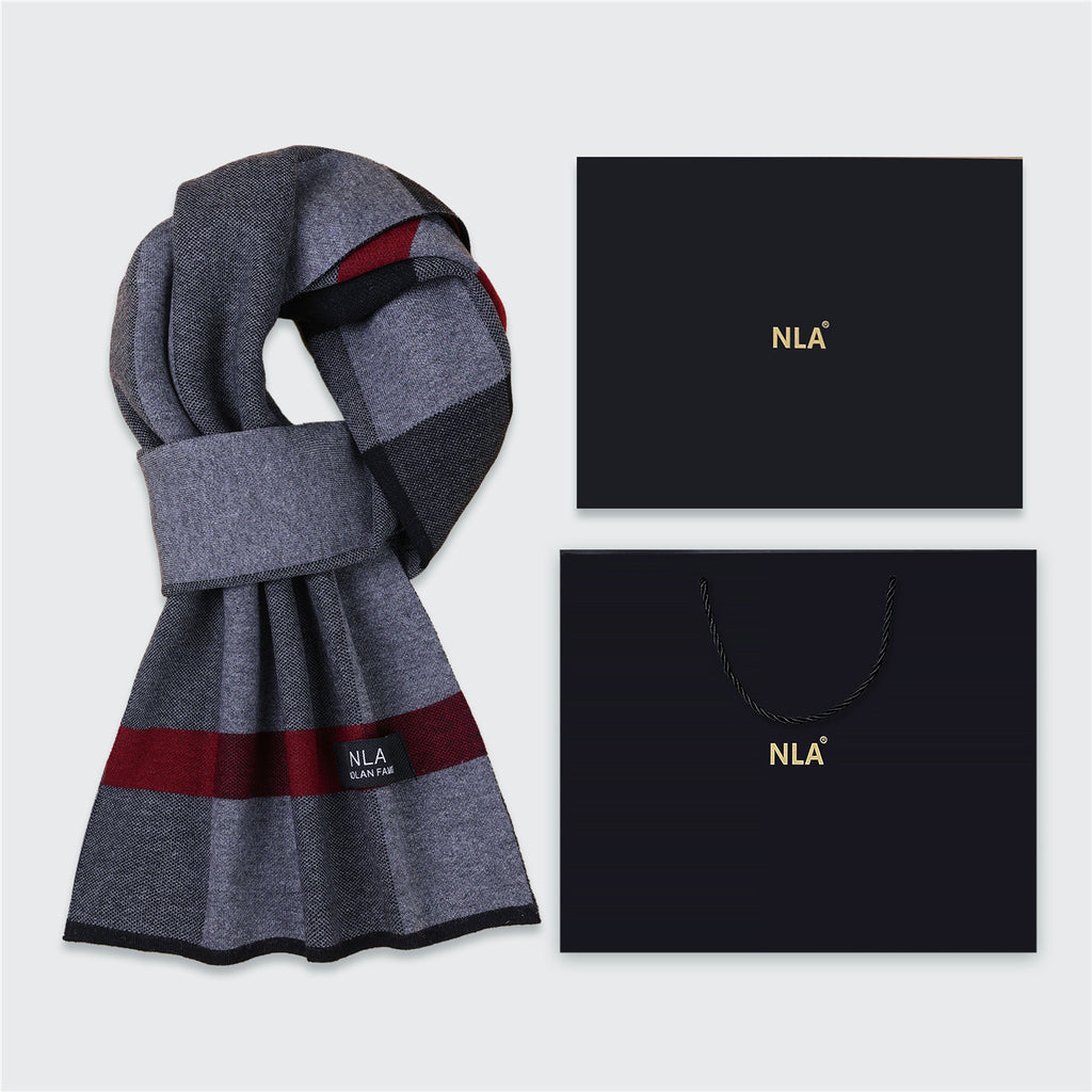 Men's Wool Scarf Men's Winter Warm Knitted Scarf teemdrop