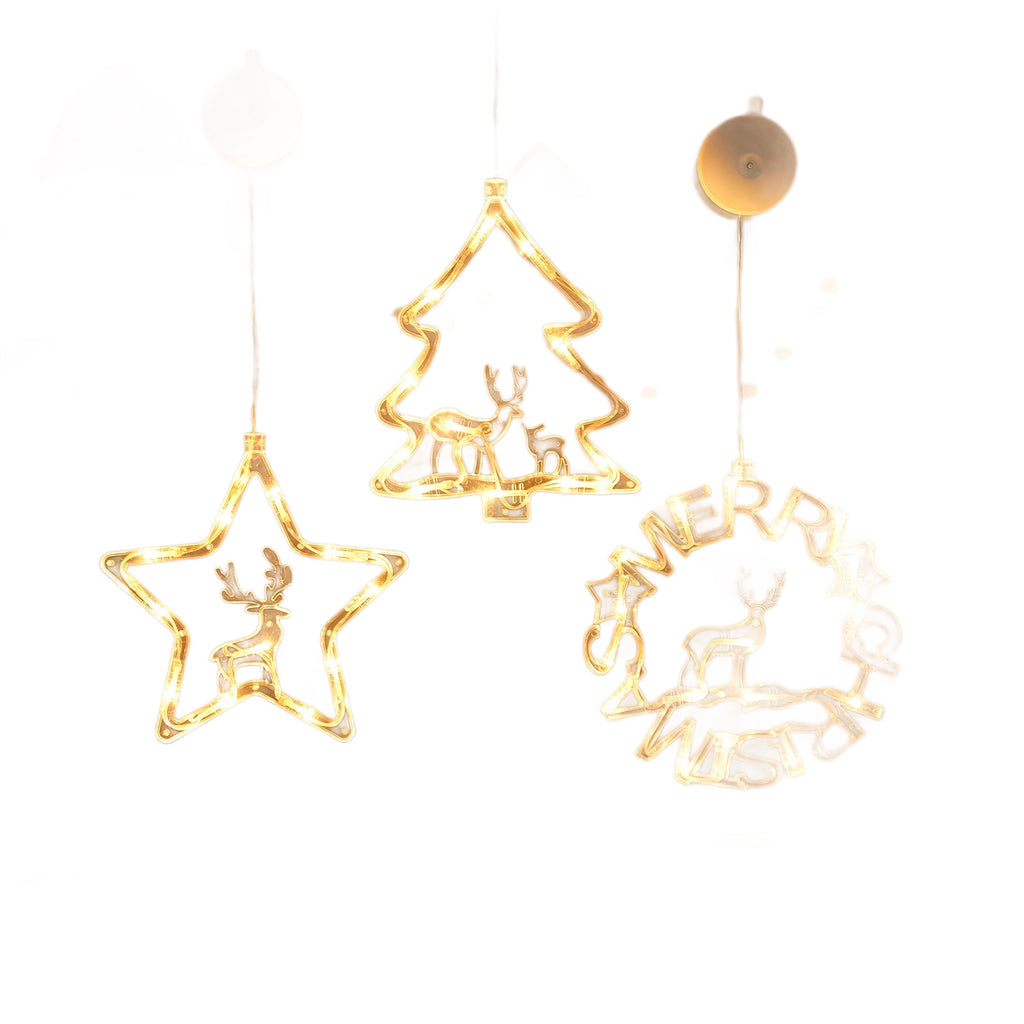 Christmas decoration star-shaped tree wreath luminous suction plate lamp