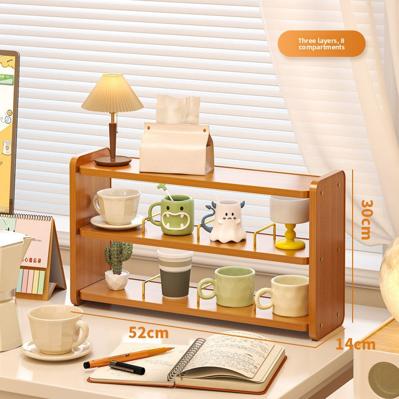 Multi Layer Desktop Organizer with Cup Holder
