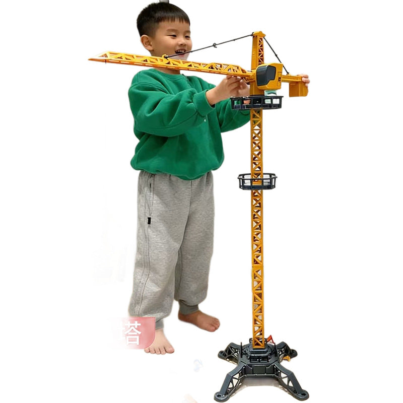 Alloy Construction Tower Crane Toy Vehicle with Movable Parts for Kids