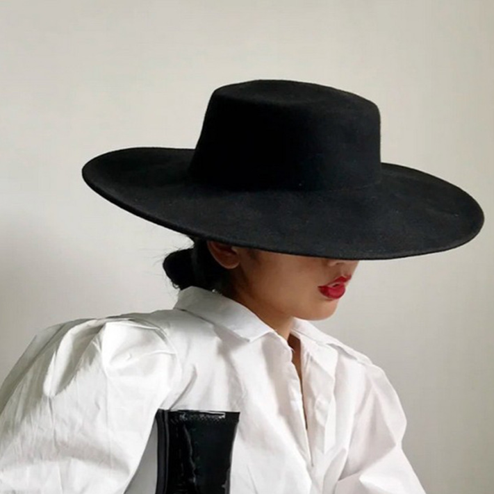 10cm Large Brim Thickened Flat Hat teemdrop