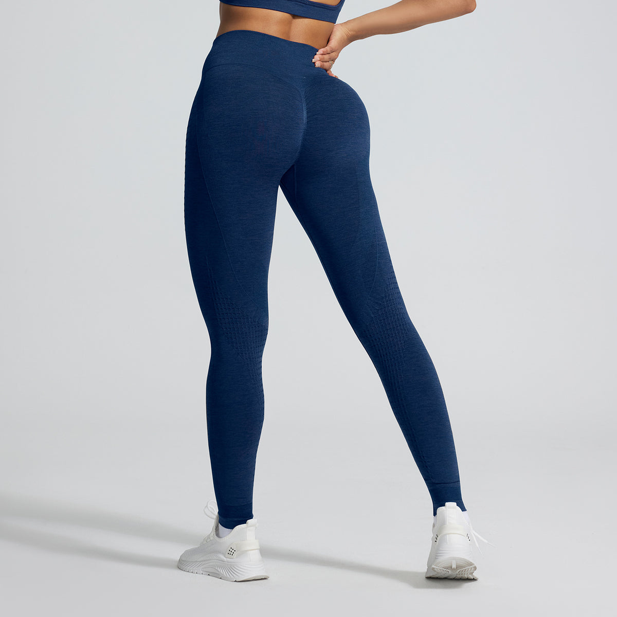 Women's Seamless Jacquard High-Waist Cropped Yoga Pants teemdrop
