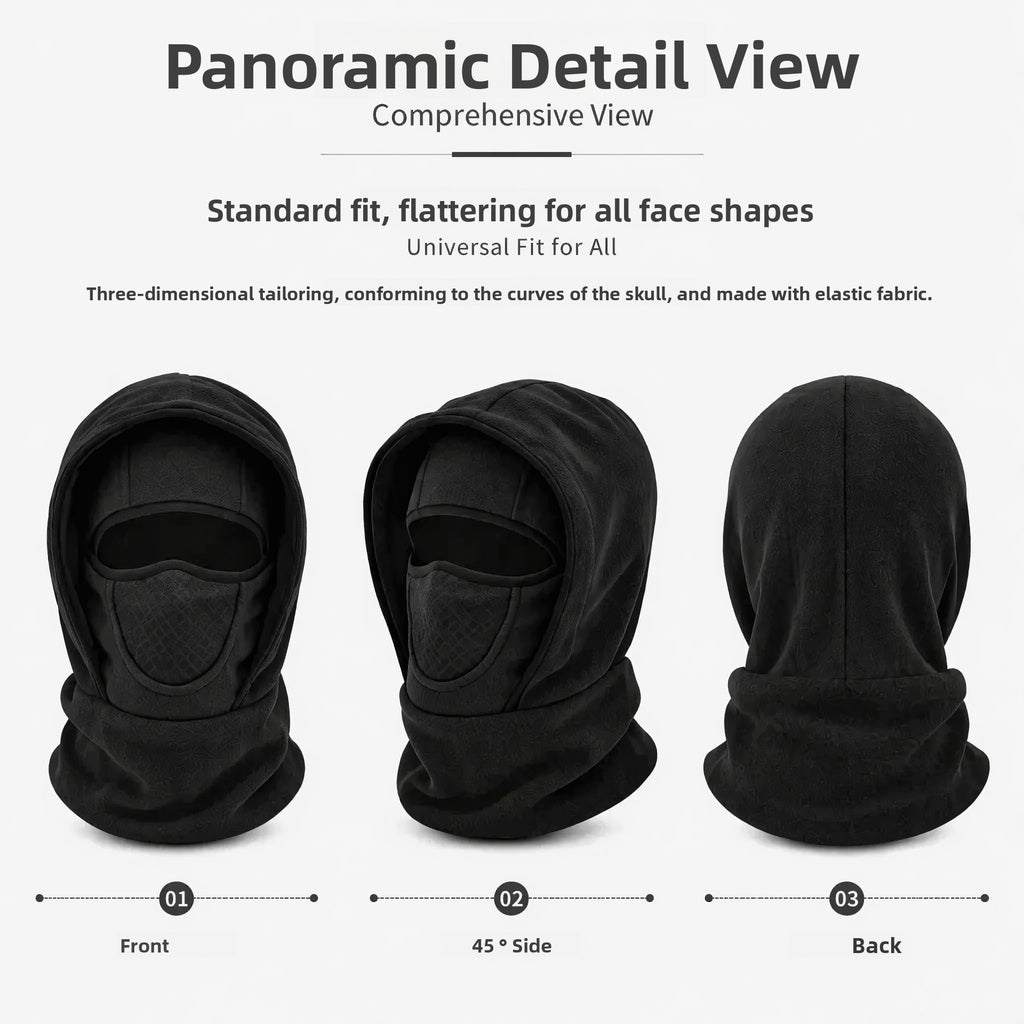 Winter Warm Polar Fleece Integrated Face Mask Hat teemdrop