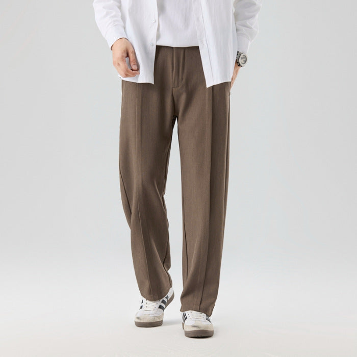 Men's Design Sense Loose Sports Trousers Straight Leg Wide Leg Pants teemdrop