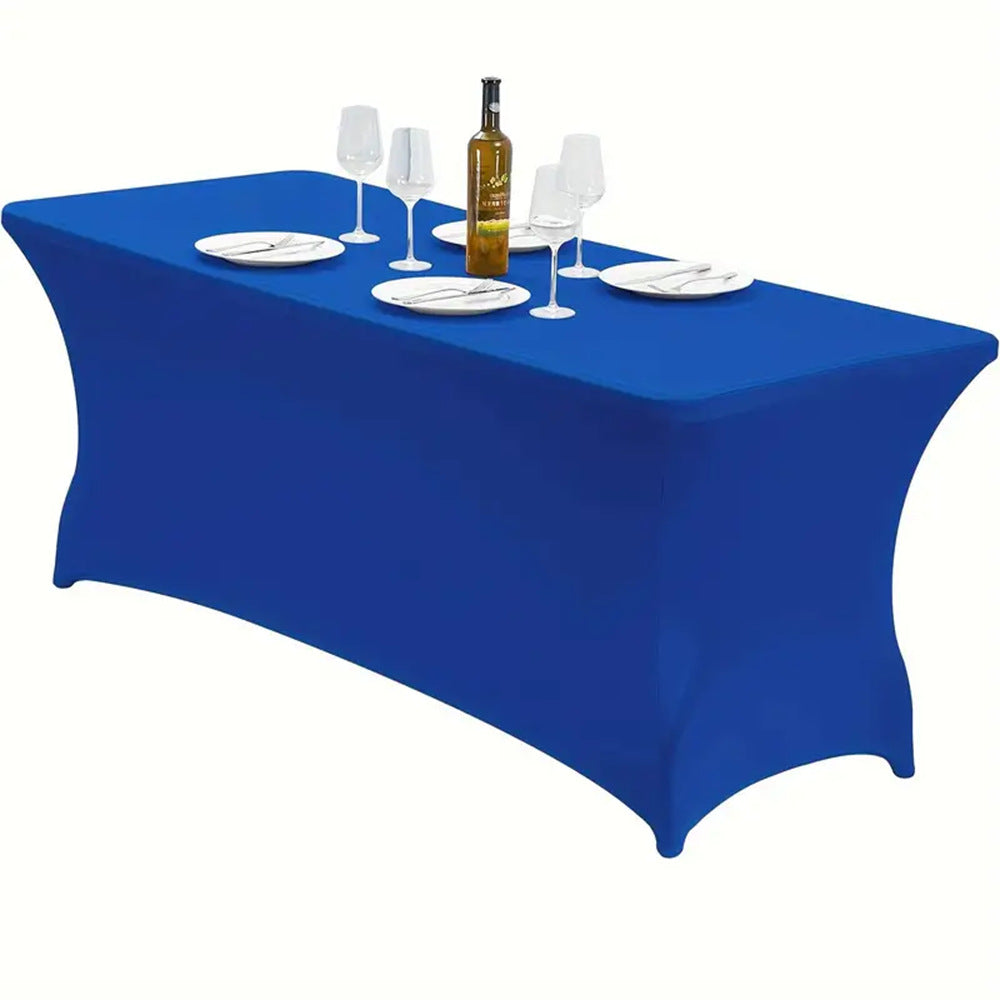 Stretch Spandex Fitted Table Cover Rectangle Elastic Tablecloth for Banquet Wedding Parties