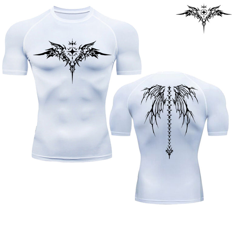Men's Quick-Dry Compression T-Shirt UV Protection Short Sleeve Athletic Gym Fitness Top teemdrop