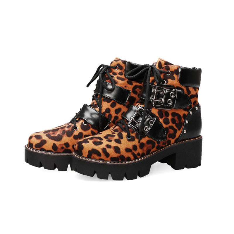 Womens Suede Lace Up Ankle Boots
