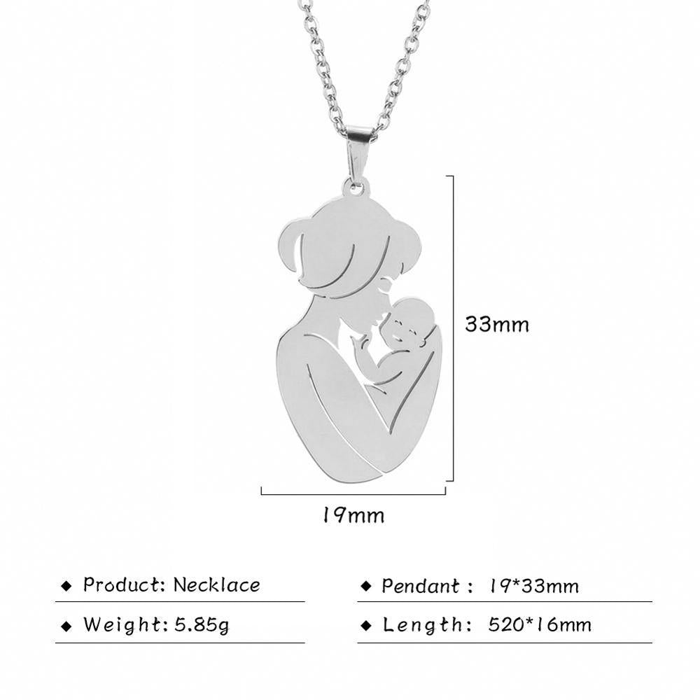 Mother and Baby Pendant Necklace