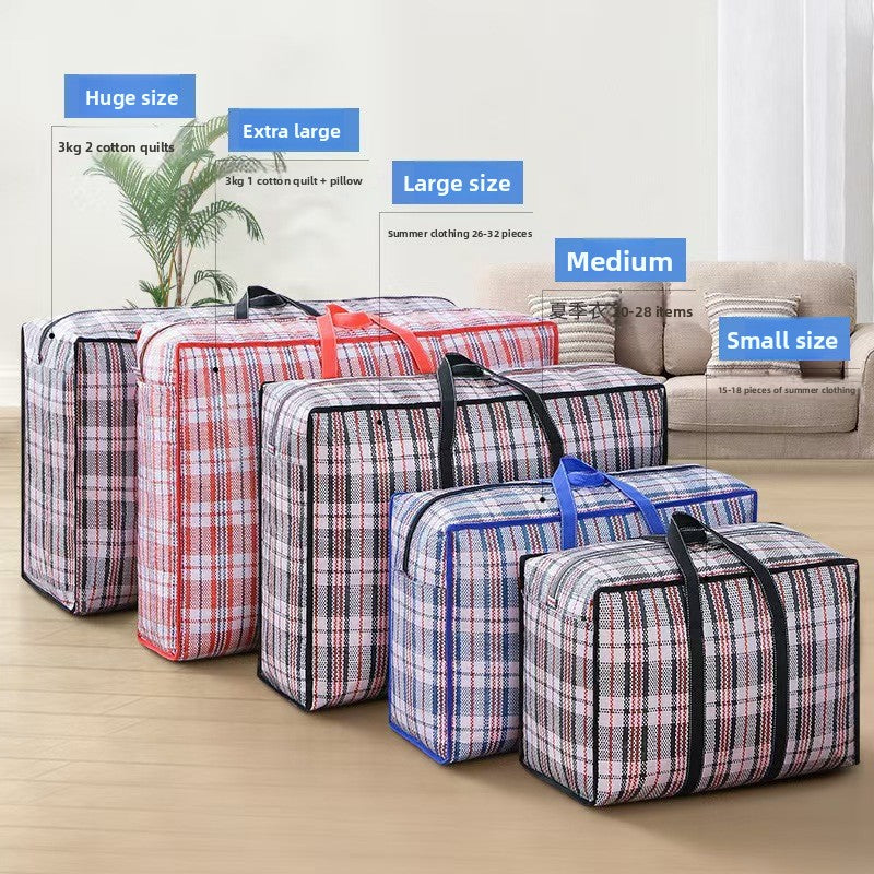 Large Capacity Foldable Woven Storage Bag for Quilts and Clothes