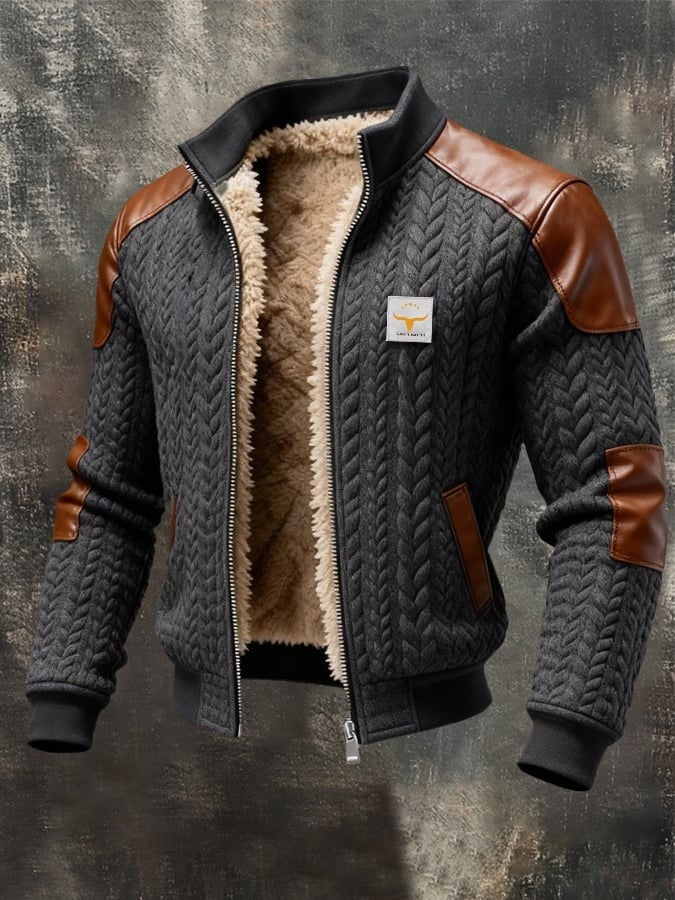Men's Fleece Lined Hooded Zip Up Jacket Windproof Warm Winter Coat