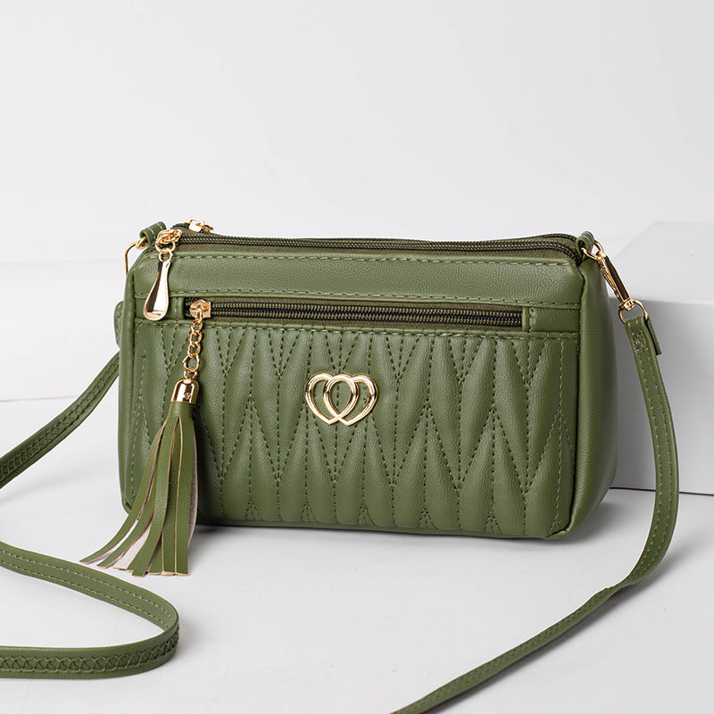 PU Leather Tassel Crossbody Bag
