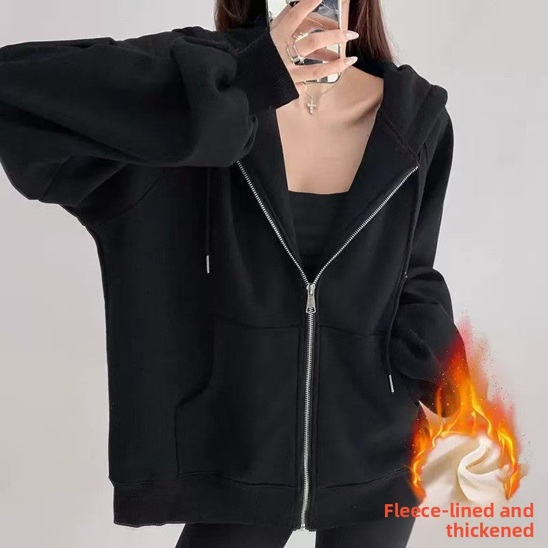 Womens Fleece Lined Hooded Jacket